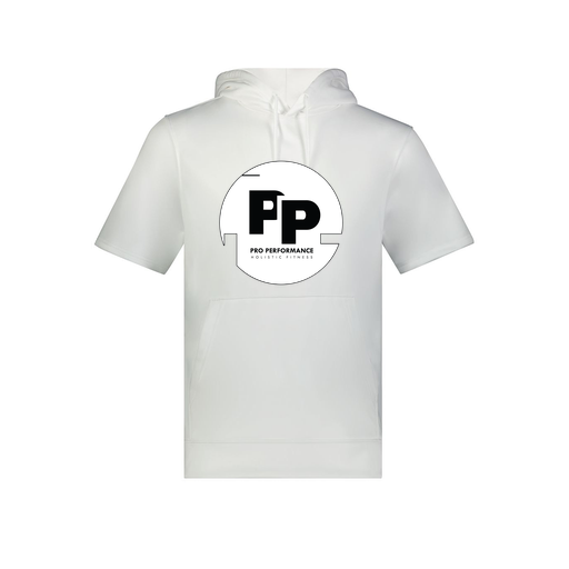 [6871.005.S-LOGO2] Men's Dri Fit Short Sleeve Hoodie (Adult S, White, Logo 2)