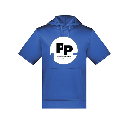[6871.060.S-LOGO2] Men's Dri Fit Short Sleeve Hoodie (Adult S, Royal, Logo 2)