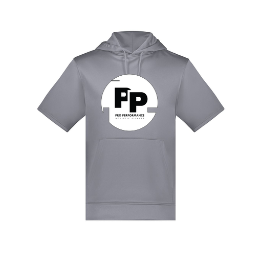 [6871.059.S-LOGO2] Men's Dri Fit Short Sleeve Hoodie (Adult S, Gray, Logo 2)