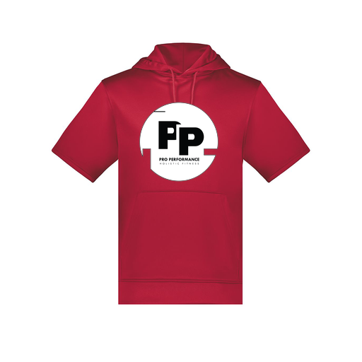 [6871.083.S-LOGO2] Men's Dri Fit Short Sleeve Hoodie (Adult S, Red, Logo 2)