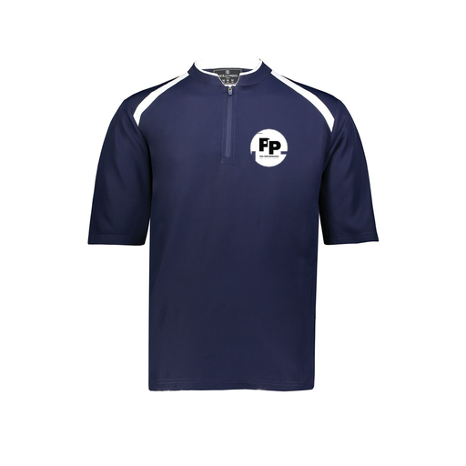 [229681-YS-NVY-LOGO2] Youth Dugout Short Sleeve Pullover (Youth S, Navy, Logo 2)