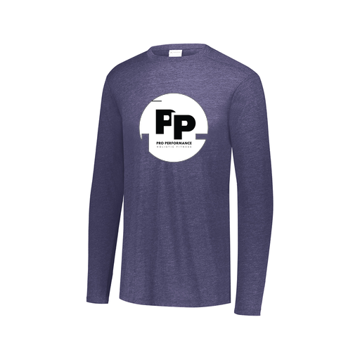 [FTLCUBNV-AXS-LOGO2] Decker Men's Tri-Blend T-Shirt - Long Sleeve (Adult XS, Navy, Logo 2)