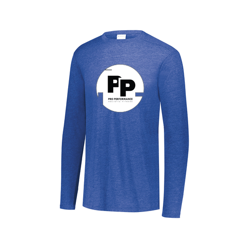 [FTLCUBRY-AXS-LOGO2] Decker Men's Tri-Blend T-Shirt - Long Sleeve (Adult XS, Royal, Logo 2)