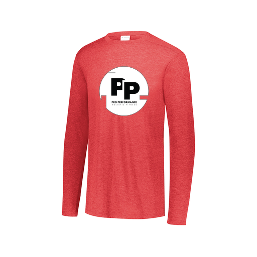 [FTLCUBRD-AXS-LOGO2] Decker Men's Tri-Blend T-Shirt - Long Sleeve (Adult XS, Red, Logo 2)