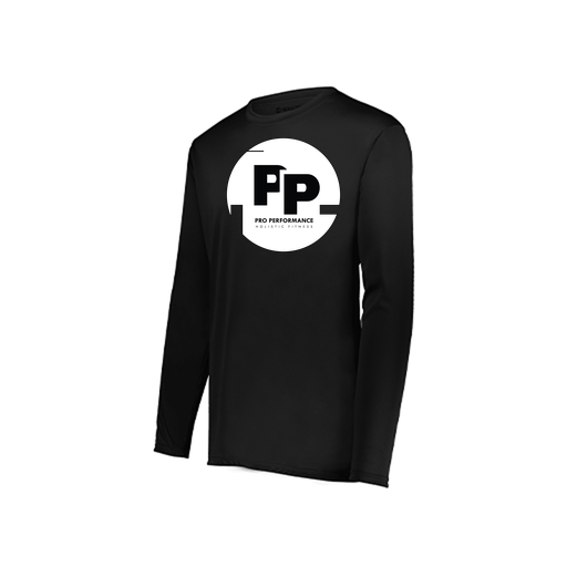 [222823.080.S-LOGO2] Youth LS Smooth Sport Shirt (Youth S, Black, Logo 2)