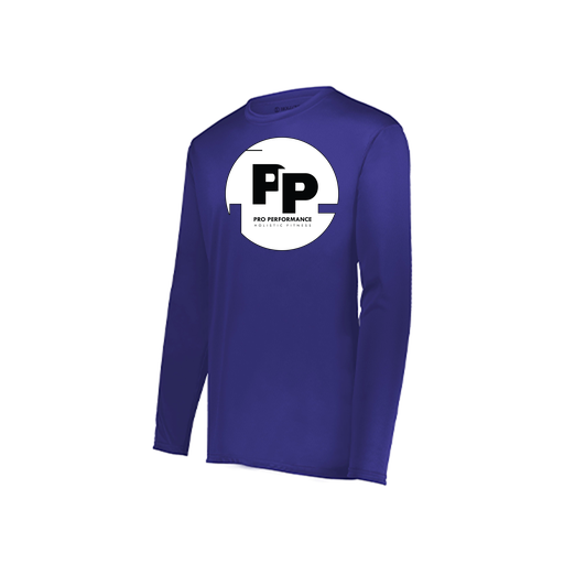 [222823.747.S-LOGO2] Youth LS Smooth Sport Shirt (Youth S, Purple, Logo 2)