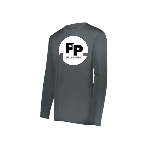 [222823.059.S-LOGO2] Youth LS Smooth Sport Shirt (Youth S, Gray, Logo 2)