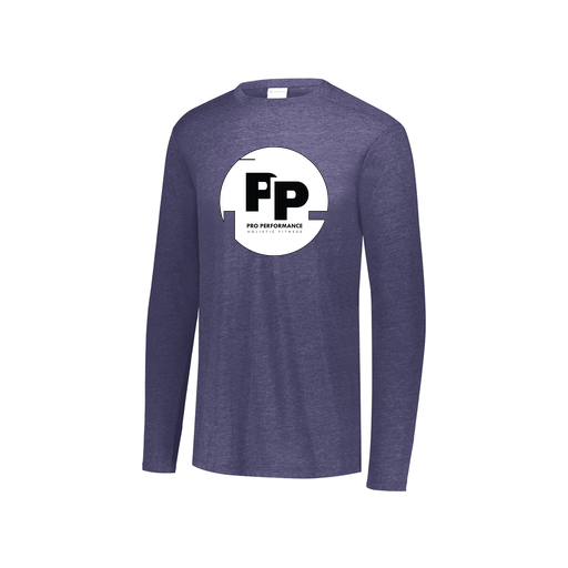 [3076.72N.S-LOGO2] Youth LS Ultra-blend T-Shirt (Youth S, Navy, Logo 2)