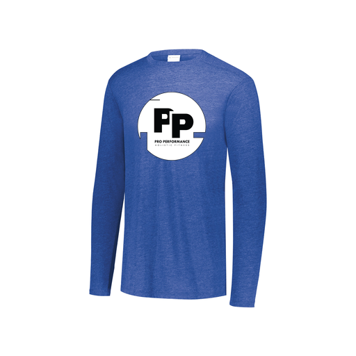 [FTLCUBRY-YS-LOGO2] Decker Youth Tri-Blend T-Shirt - Long Sleeve (Youth S, Royal, Logo 2)