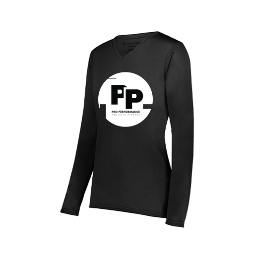 [222824.080.S-LOGO2] Ladies LS Smooth Sport Shirt (Female Adult S, Black, Logo 2)
