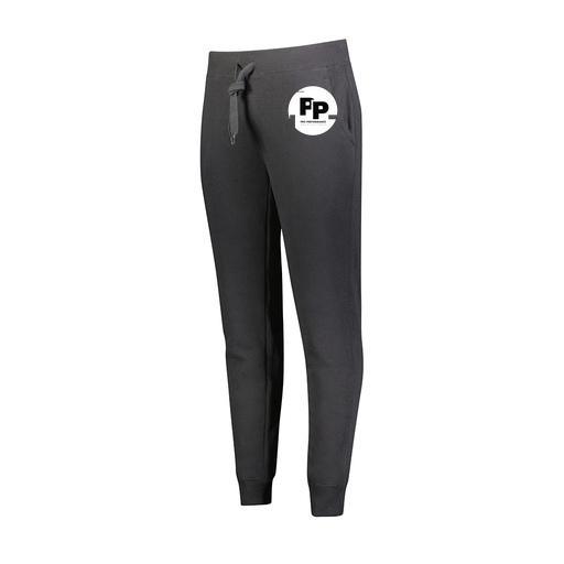 [229748.080.XS-LOGO2] Ladies 60/40 Fleece Jogger (Female Adult XS, Black, Logo 2)