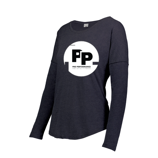 [3077.72N.XS-LOGO2] Ladies LS Ultra-blend T-Shirt (Female Adult XS, Navy, Logo 2)