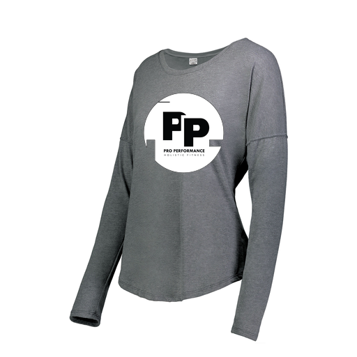 [3077.013.XS-LOGO2] Ladies LS Ultra-blend T-Shirt (Female Adult XS, Gray, Logo 2)